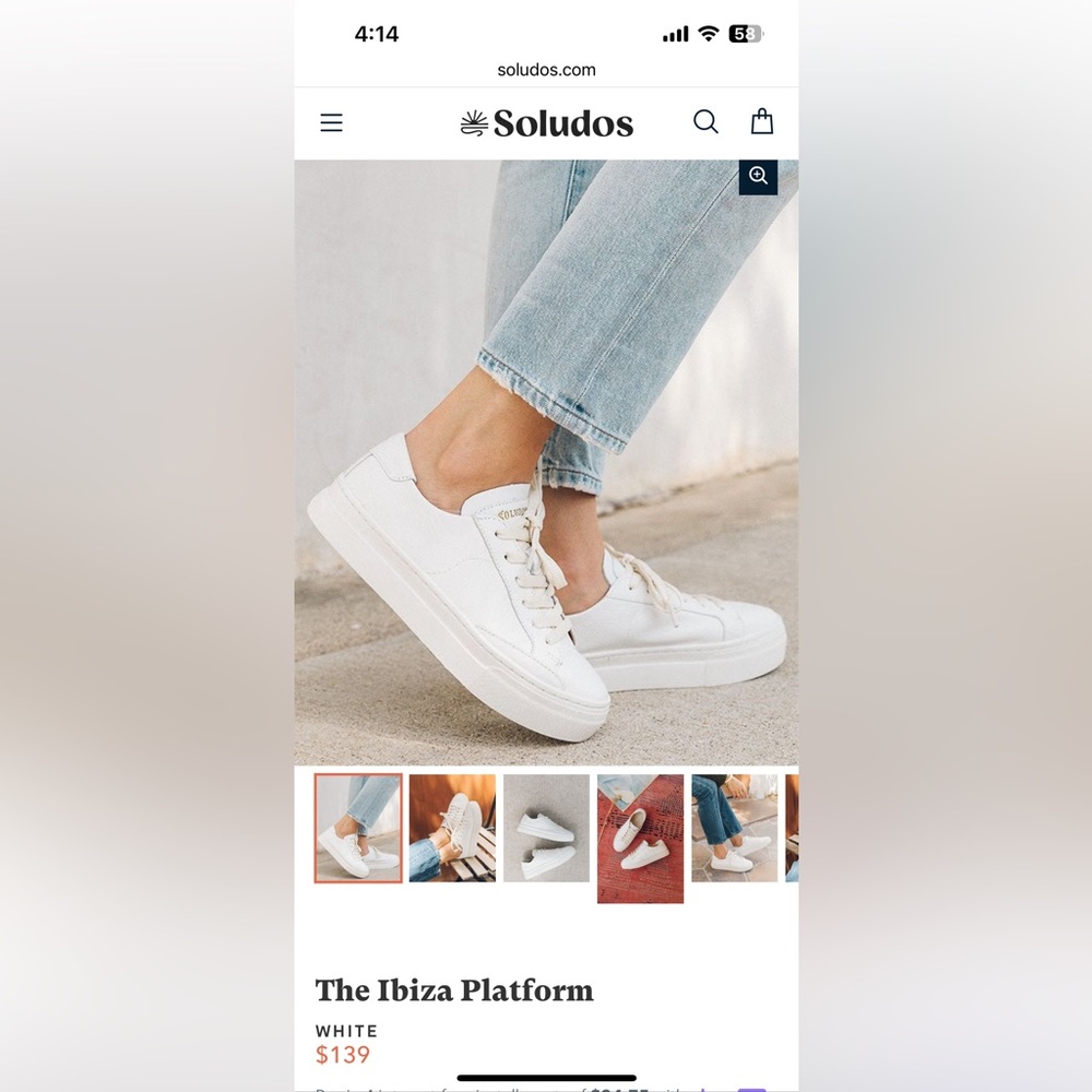 Soludos Ibiza Platform Sneaker, size 6.5